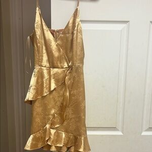 Altar'd State Gold Asymmetrical Dress